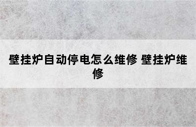 壁挂炉自动停电怎么维修 壁挂炉维修